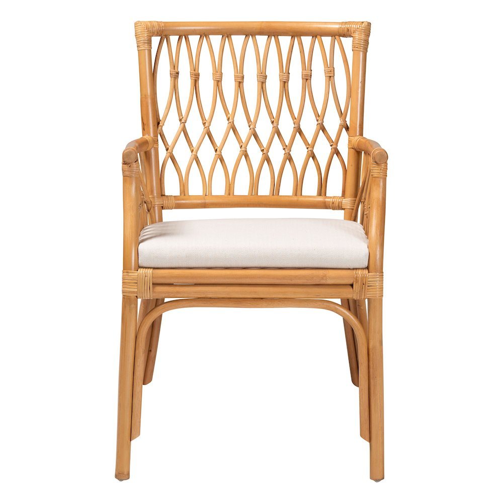 bali & pari Maisa Bohemian Light Honey Rattan Arm Chair. Picture 12