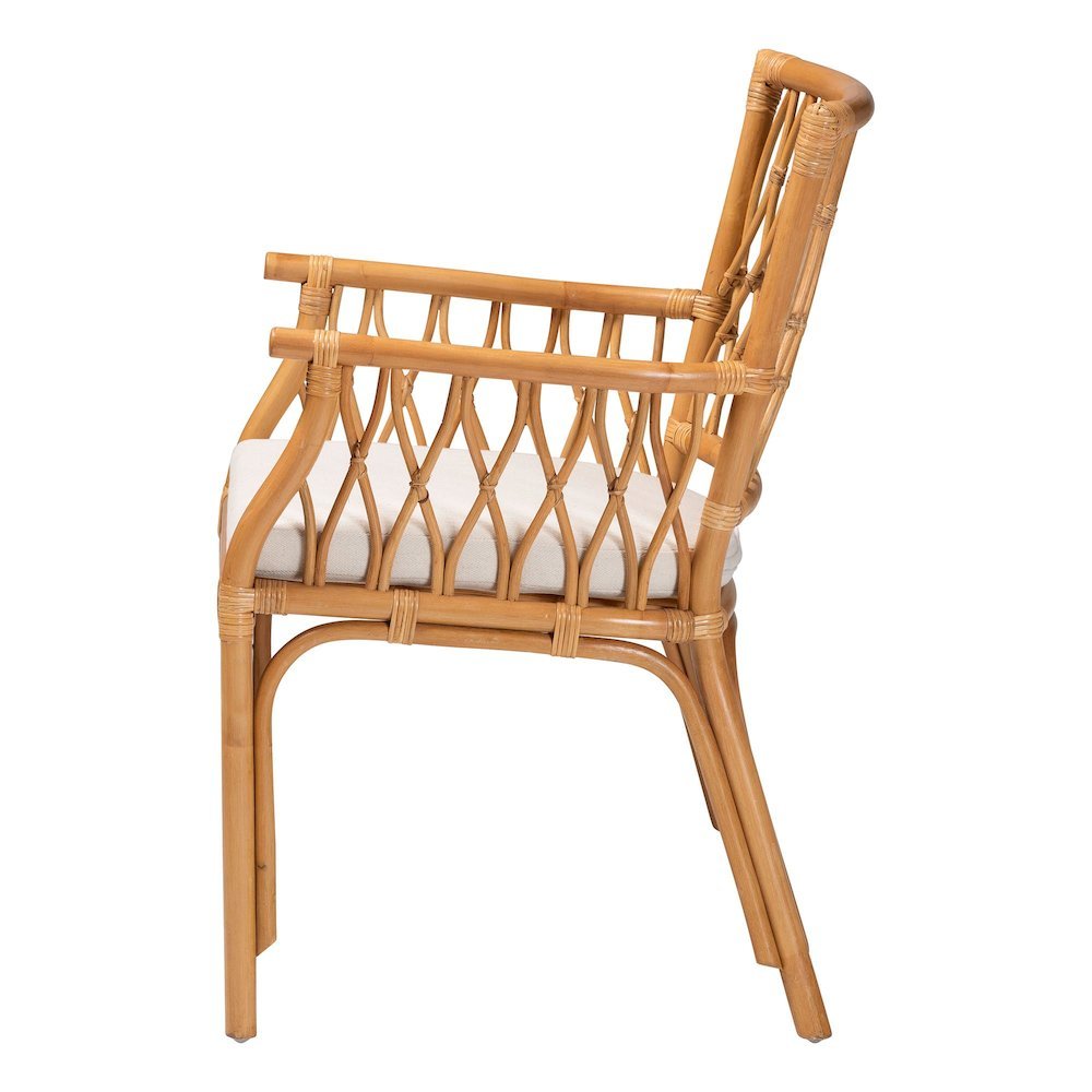 bali & pari Maisa Bohemian Light Honey Rattan Arm Chair. Picture 13