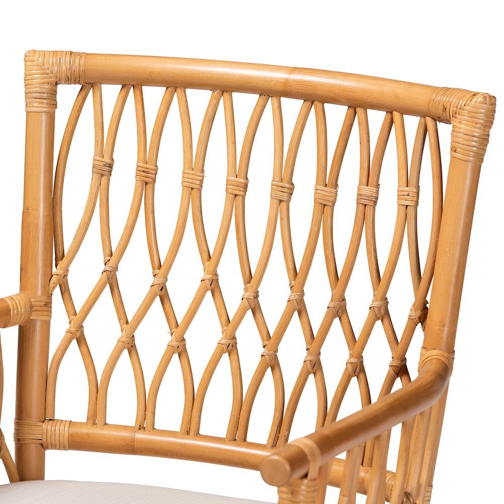 bali & pari Maisa Bohemian Light Honey Rattan Arm Chair. Picture 15