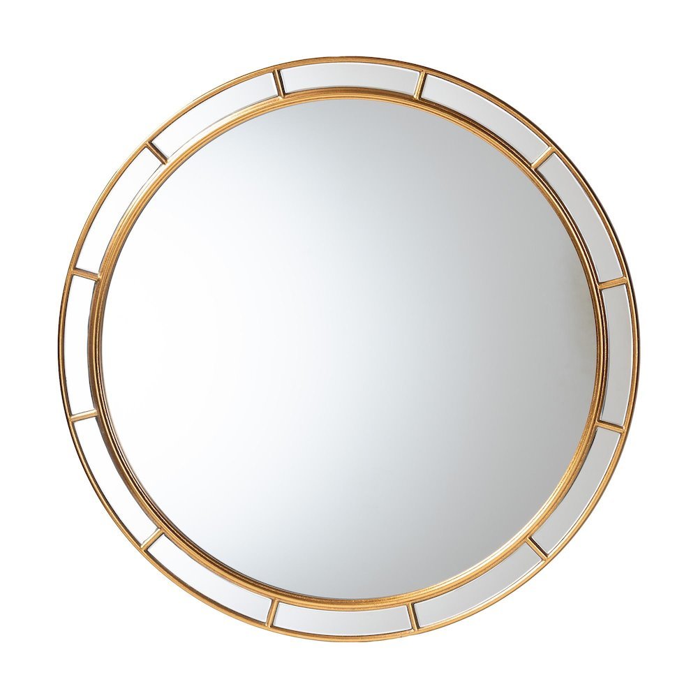 Ulvi Antique Goldleaf Round Accent Mirror. Picture 5