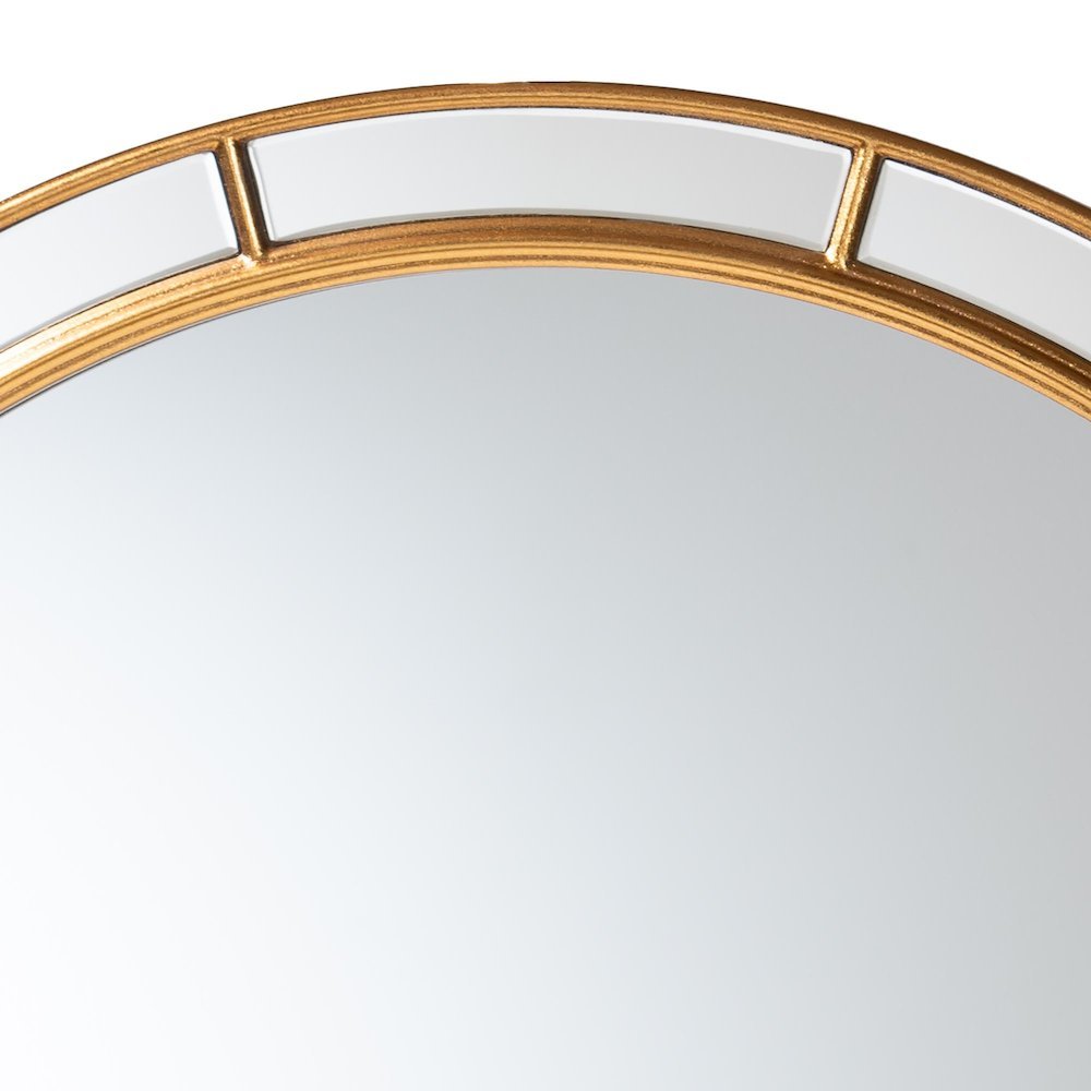 Ulvi Antique Goldleaf Round Accent Mirror. Picture 6