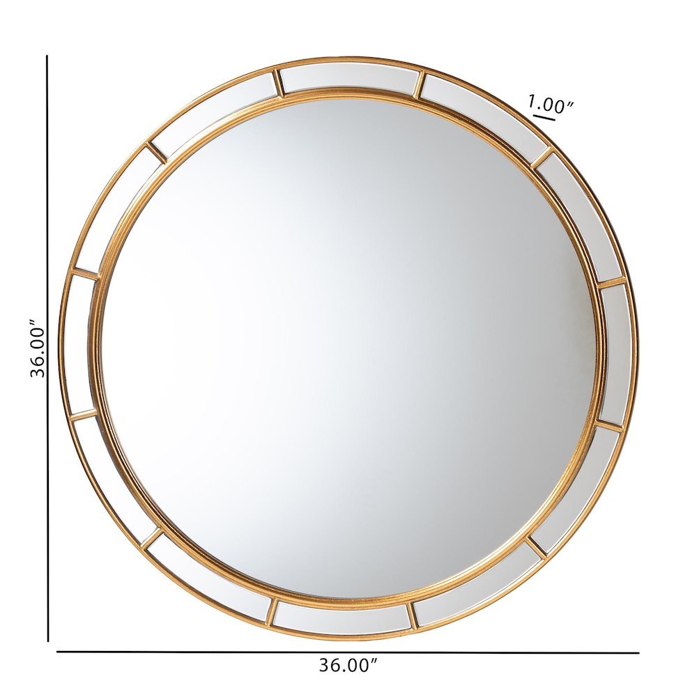Ulvi Antique Goldleaf Round Accent Mirror. Picture 8