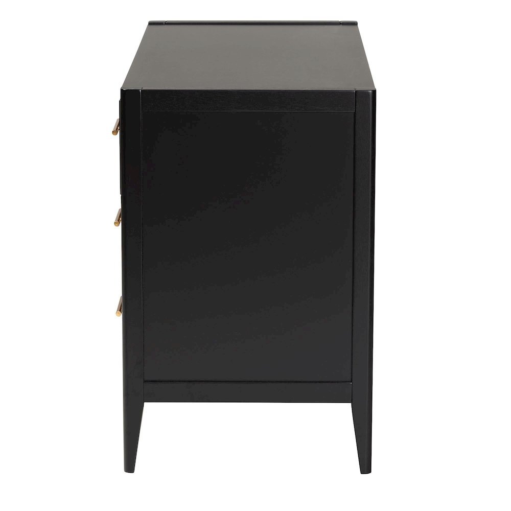Primrose Mid-Century Black Fluted Wood 6-Drawer Dresser. Picture 14