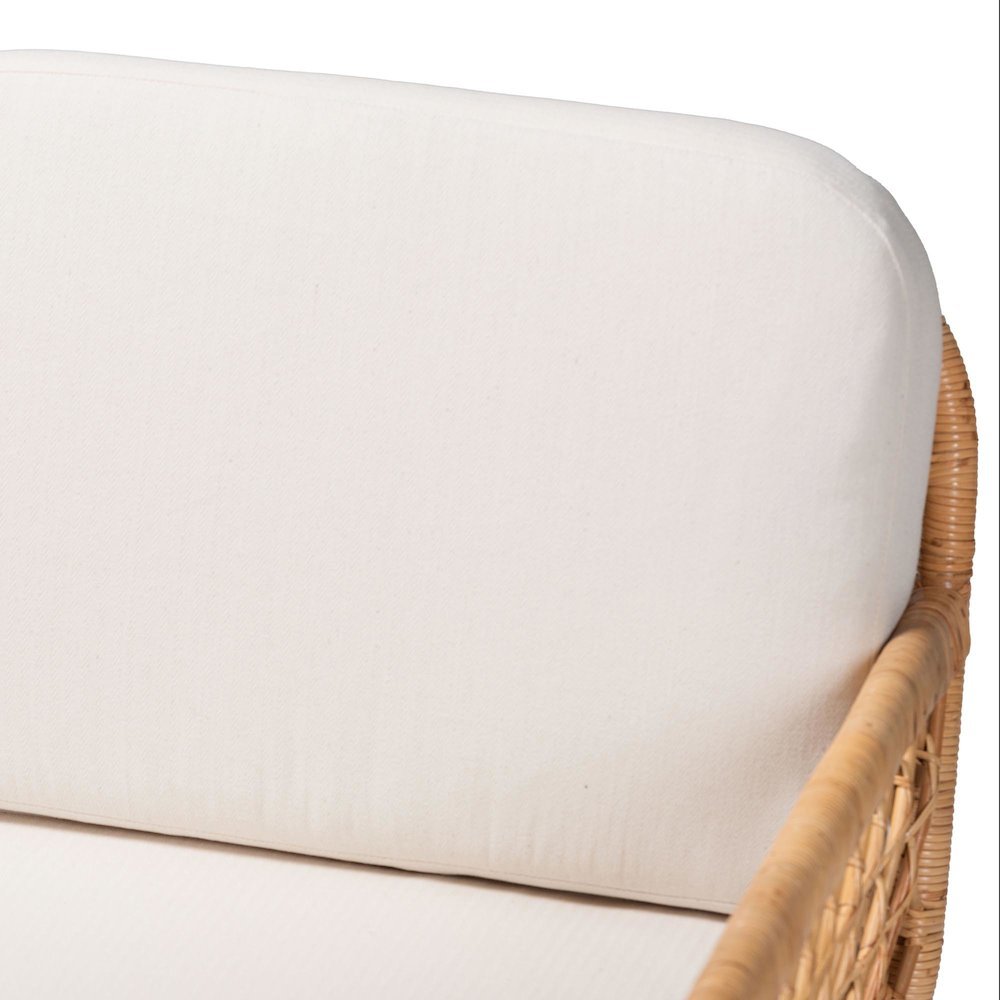 Pakis Bohemian Light Honey Rattan Tete-a-Tete Sofa. Picture 15