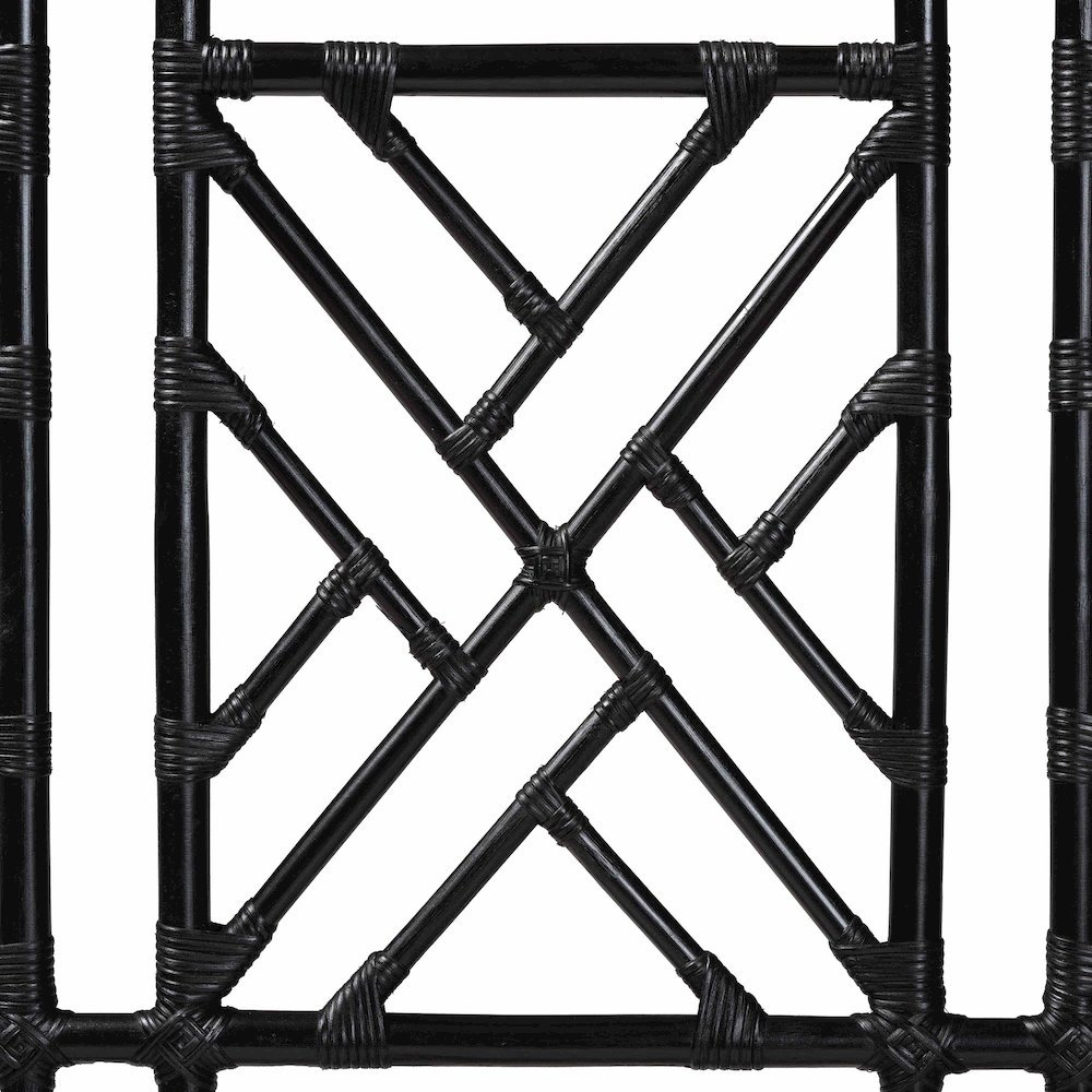 Karavo Bohemian Black Natural Rattan Queen Size Standalone Headboard. Picture 11