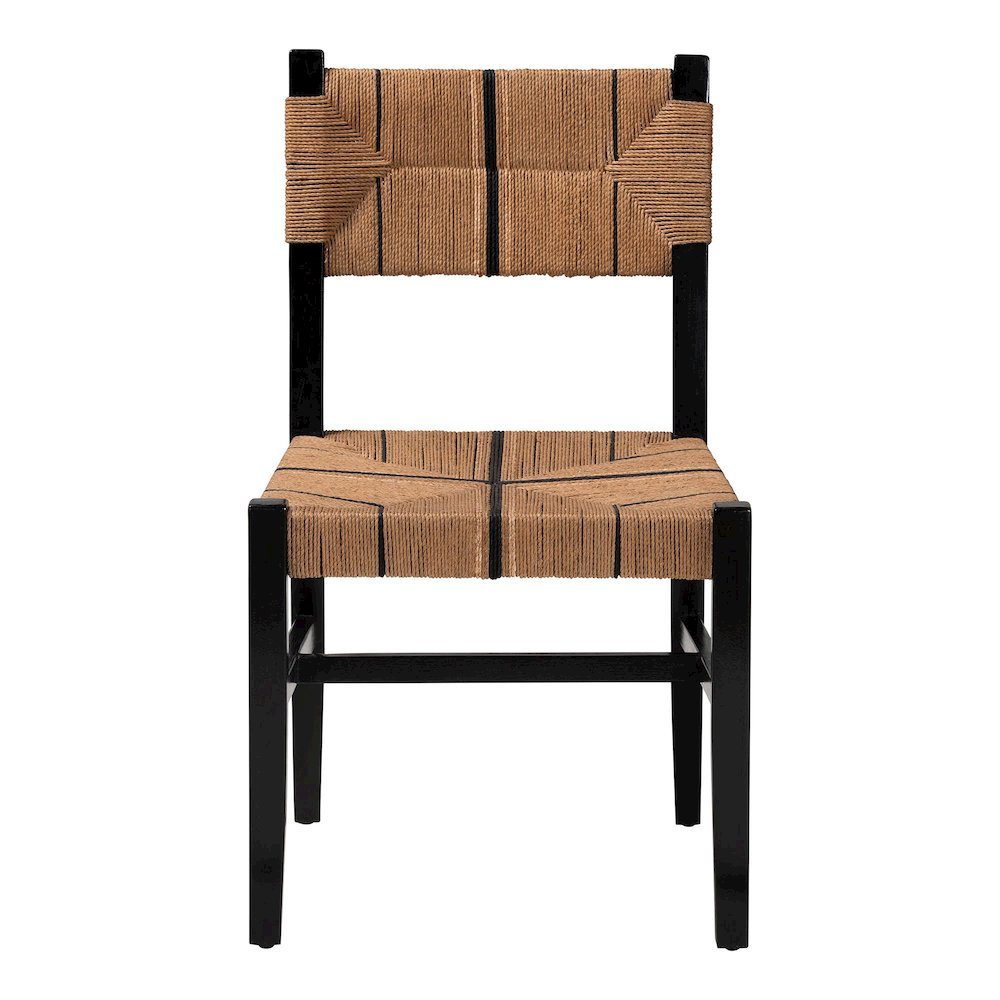 Prita Bohemian Paper Loom and Black Mahogany Wood Dining Chair. Picture 12