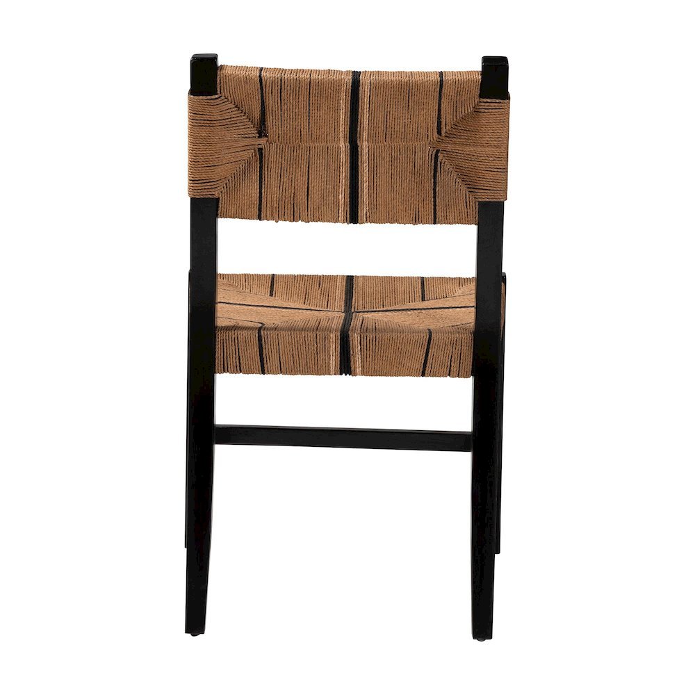 Prita Bohemian Paper Loom and Black Mahogany Wood Dining Chair. Picture 14