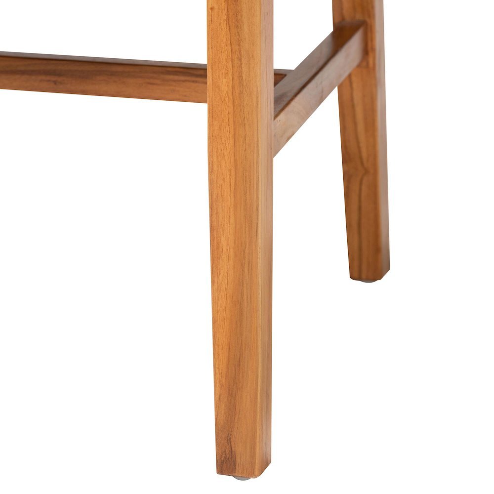Prita Bohemian Paper Loom and Natural Mahogany Wood Dining Chair. Picture 16