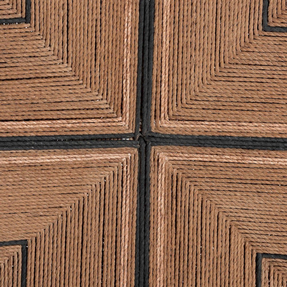 Prita Bohemian Paper Loom and Natural Mahogany Wood Dining Chair. Picture 17