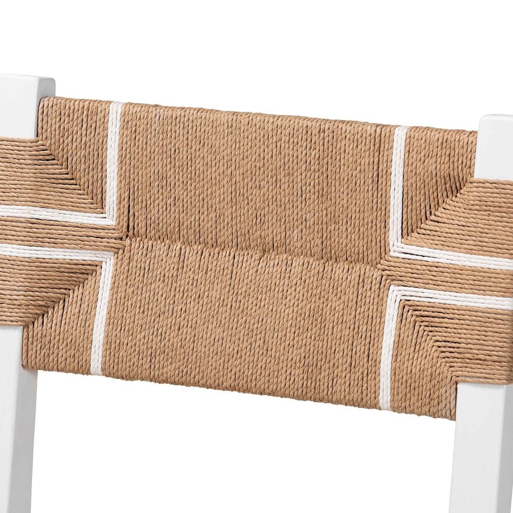Talli Bohemian Paper Loom and White Mahogany Wood Dining Chair. Picture 15