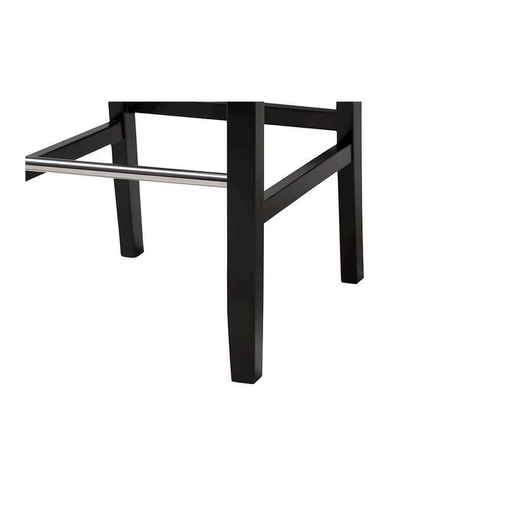 Baxton Studio Libra White Modern Bar Stool with Nail Head Trim (Set of 2). Picture 14