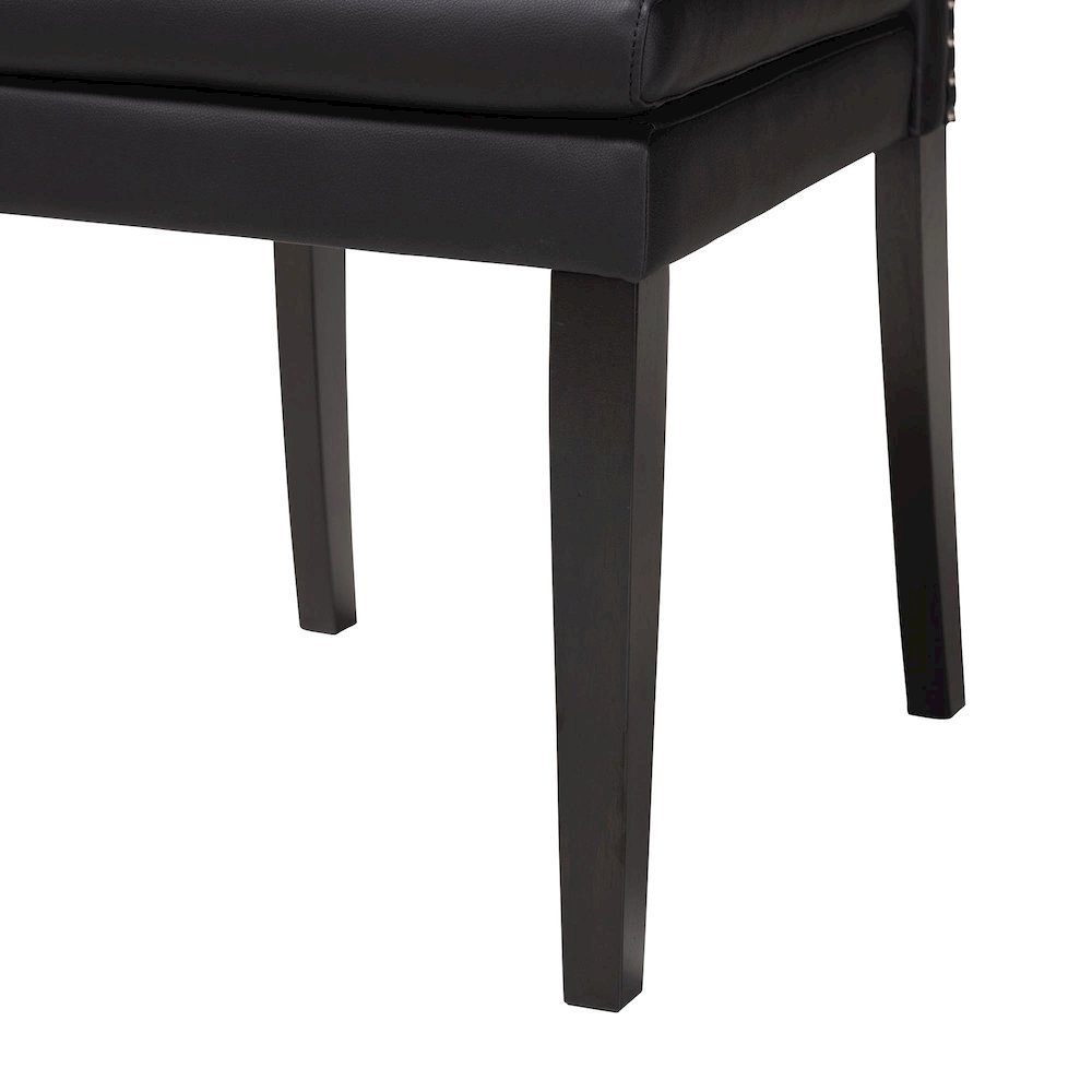 Leather Button-Tufted Nail heads Trim Dining Chair (Set of 2). Picture 14
