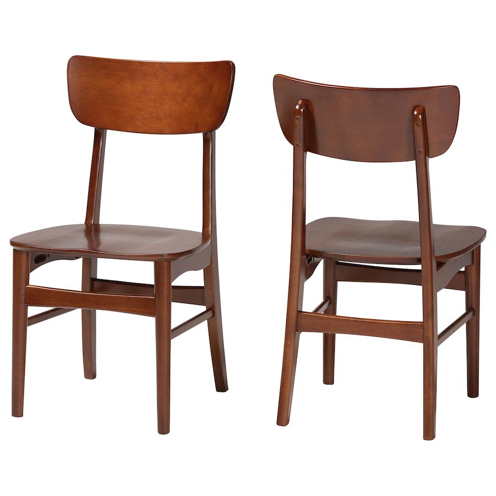 Scandinavian Style Dark Walnut Bent Wood Dining Side Chair (Set of 2). Picture 10