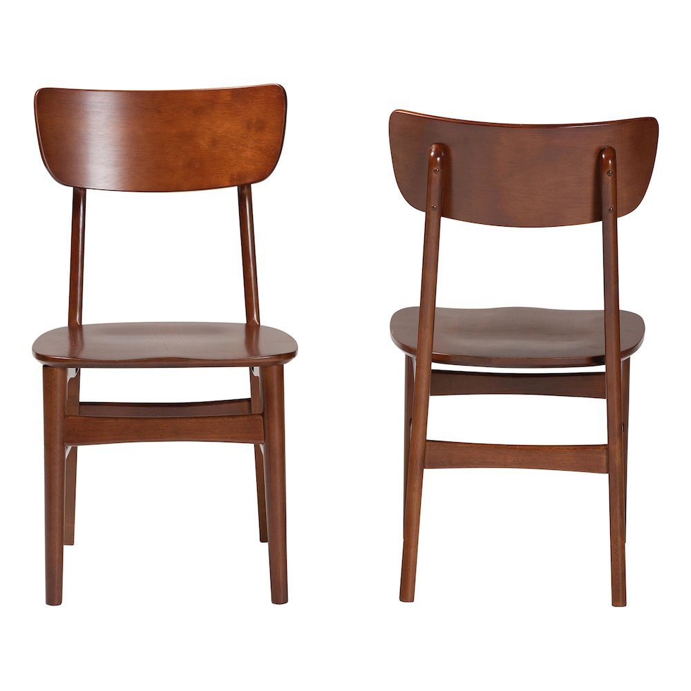 Scandinavian Style Dark Walnut Bent Wood Dining Side Chair (Set of 2). Picture 11