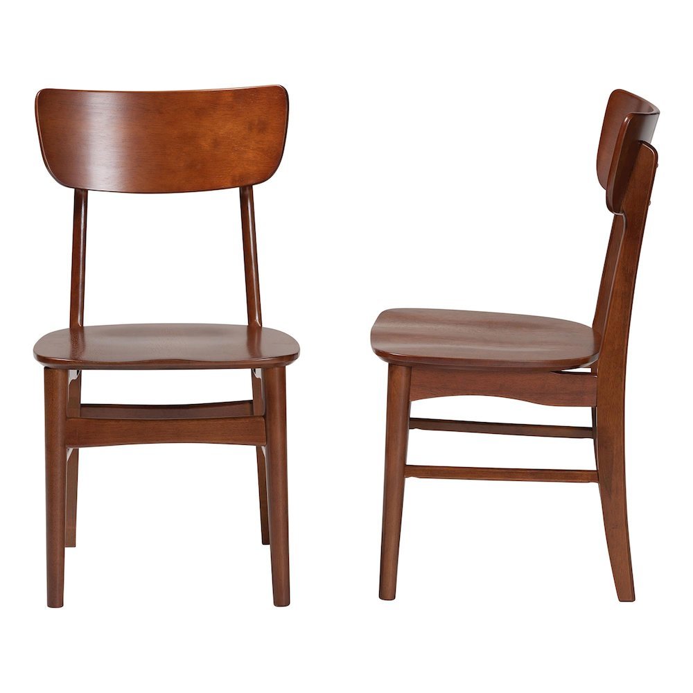 Scandinavian Style Dark Walnut Bent Wood Dining Side Chair (Set of 2). Picture 12