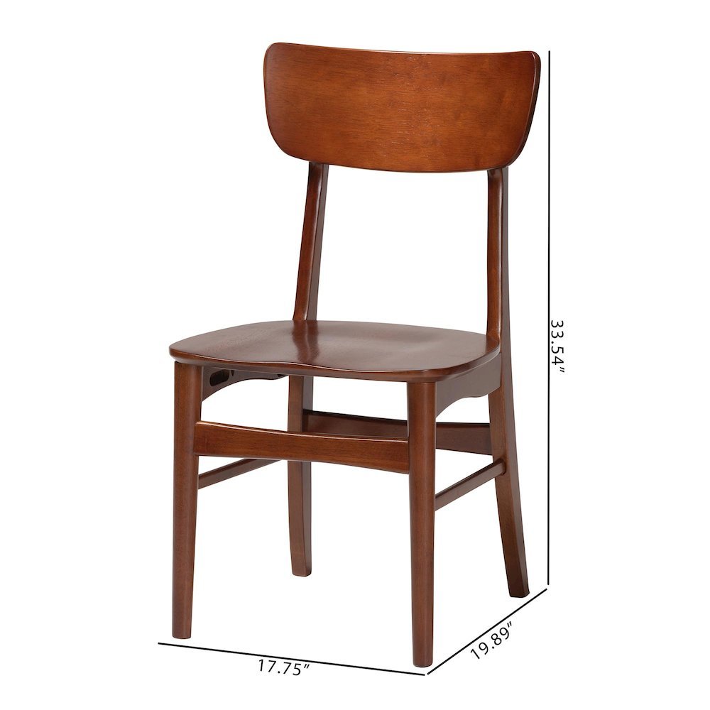 Scandinavian Style Dark Walnut Bent Wood Dining Side Chair (Set of 2). Picture 18