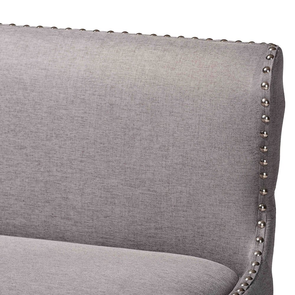 Grey Fabric Button-tufted Upholstered Bar Bench Banquette. Picture 14