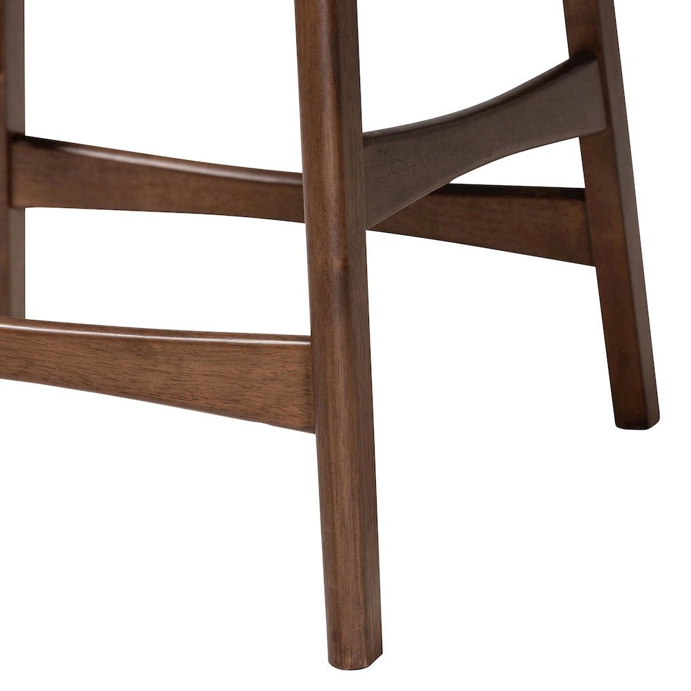 Leather Upholstered Walnut Wood Finishing 24-Inches Counter Stool (Set of 2). Picture 14