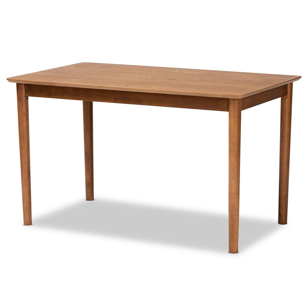 Gravel Fabric Upholstered and Walnut Brown Finished Wood 5-Piece Dining Set. Picture 12
