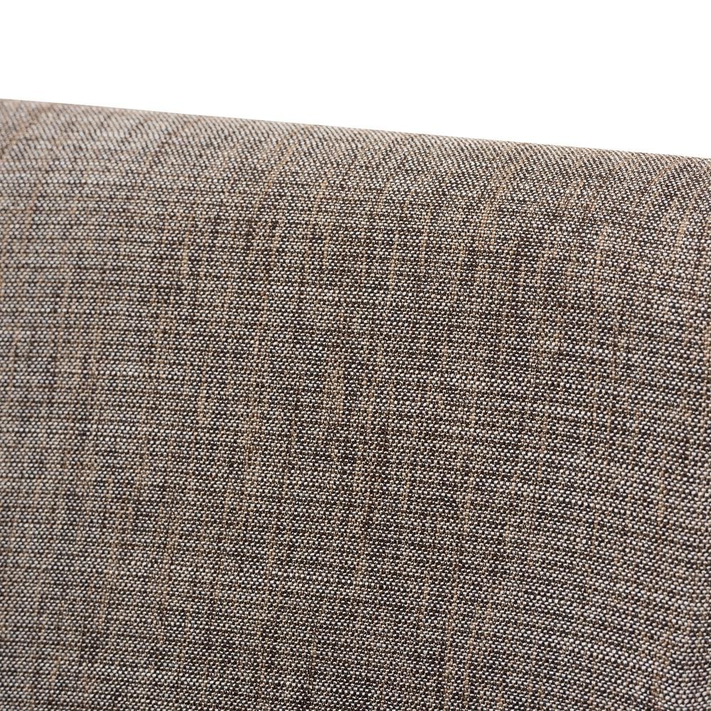 Gravel Fabric Upholstered and Walnut Brown Finished Wood 5-Piece Dining Set. Picture 14