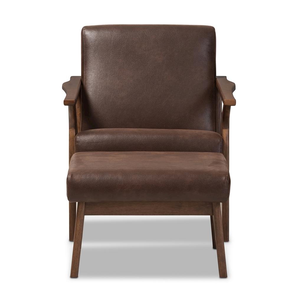 Leather Lounge Chair And Ottoman Set. Picture 10