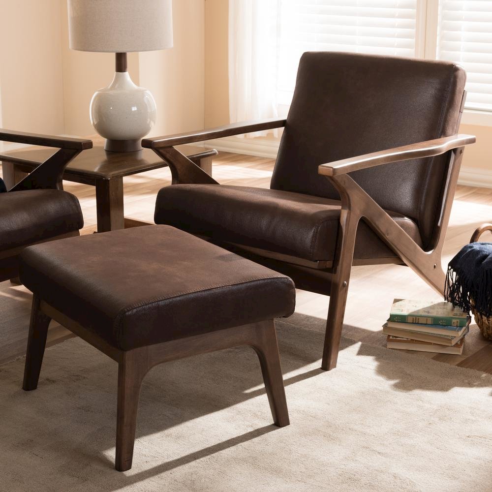 Leather Lounge Chair And Ottoman Set. Picture 15