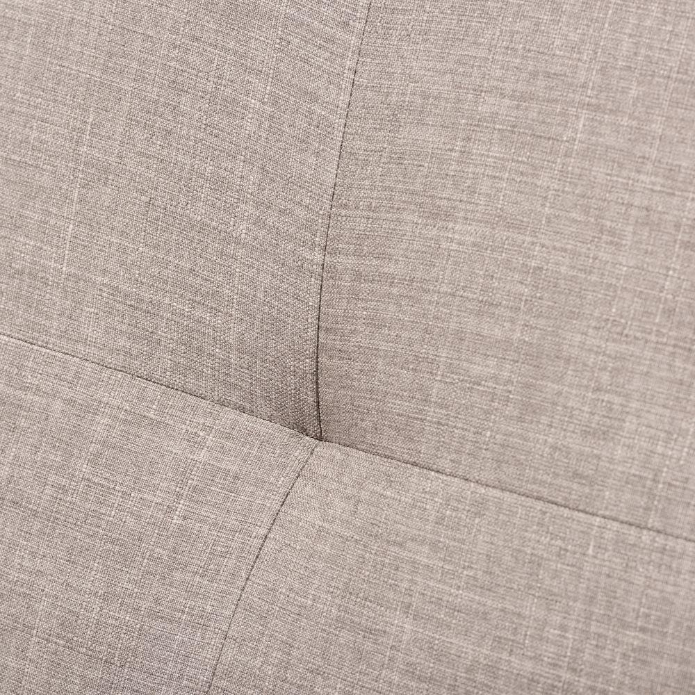 Walnut Wood Light Grey Fabric Tufted Lounge Chair And Ottoman Set. Picture 13