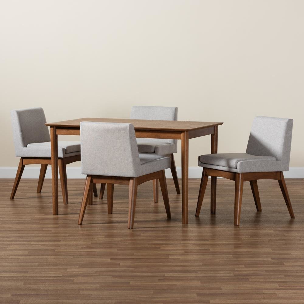Walnut Brown Finished Wood 5-Piece Dining Set. Picture 17