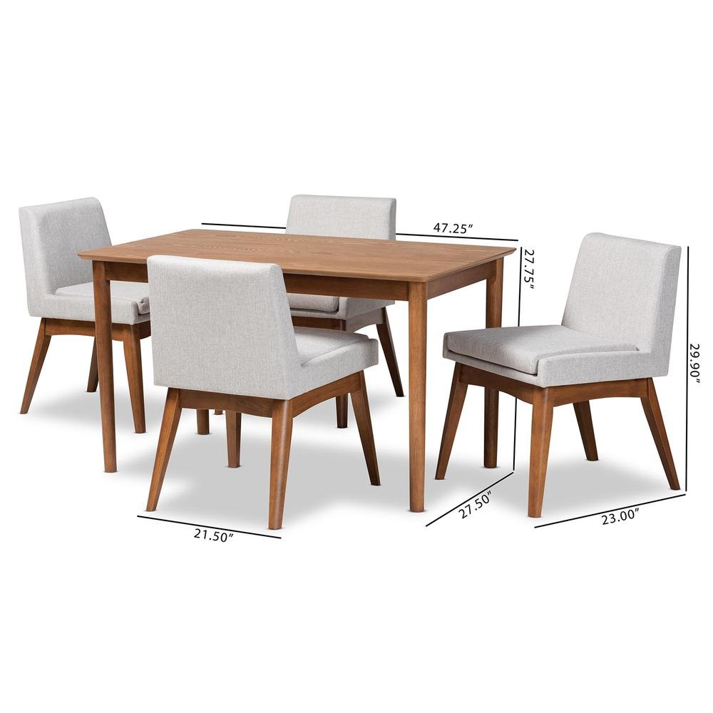 Walnut Brown Finished Wood 5-Piece Dining Set. Picture 18