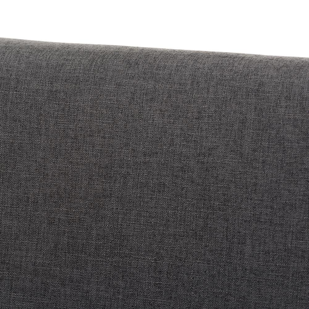 Dark Grey Fabric Upholstered and Walnut Brown Finished Wood 5-Piece Dining Set. Picture 14