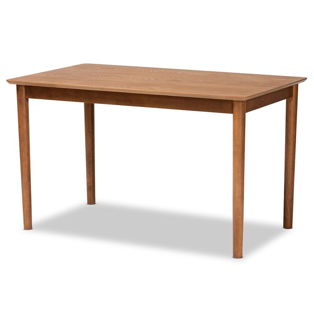 Dark Grey Fabric Upholstered and Walnut Brown Finished Wood 5-Piece Dining Set. Picture 12