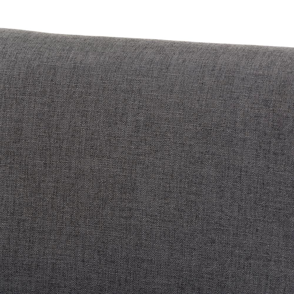 Dark Grey Fabric Upholstered and Walnut Brown Finished Wood 5-Piece Dining Set. Picture 14