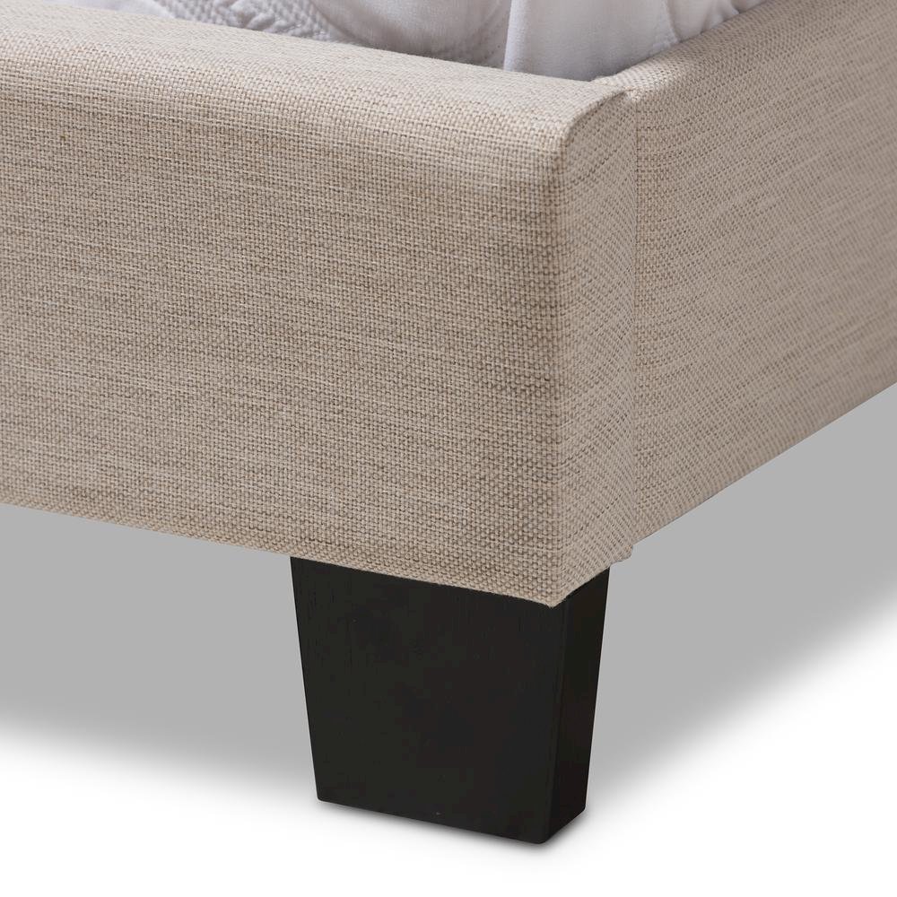 Baxton Studio Brookfield Modern and Contemporary Beige Fabric Twin Size Bed. Picture 13