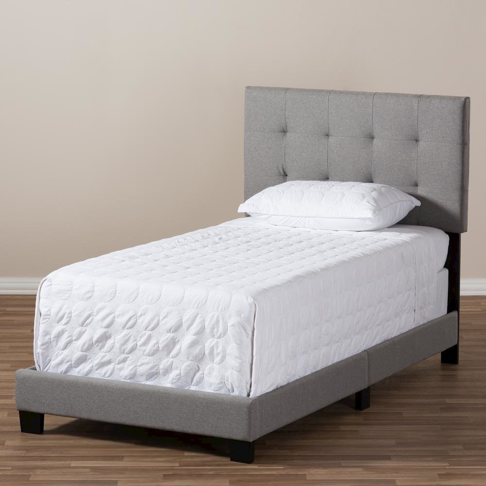 Baxton Studio Brookfield Modern and Contemporary Light Grey Fabric Twin Size Bed. Picture 15