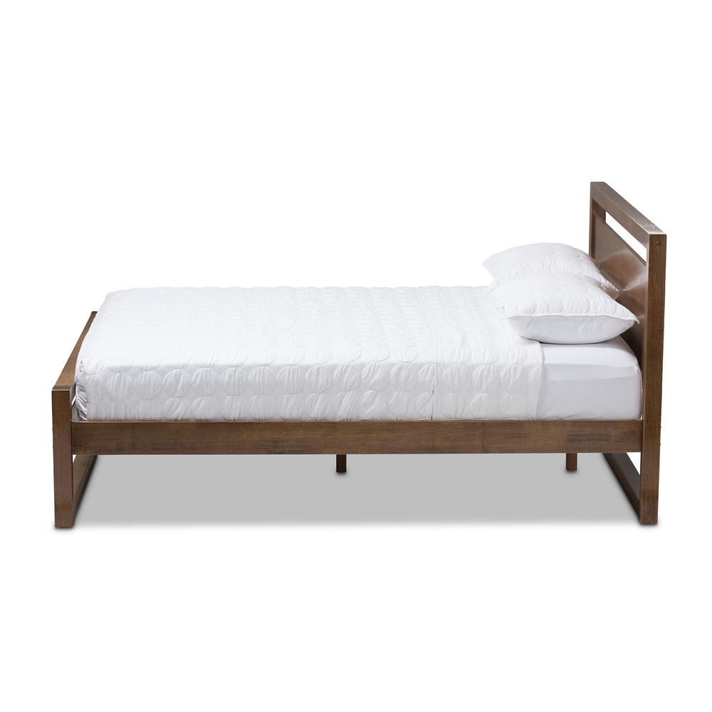 Solid Walnut Wood Open Frame Style King Size Platform Bed. Picture 10