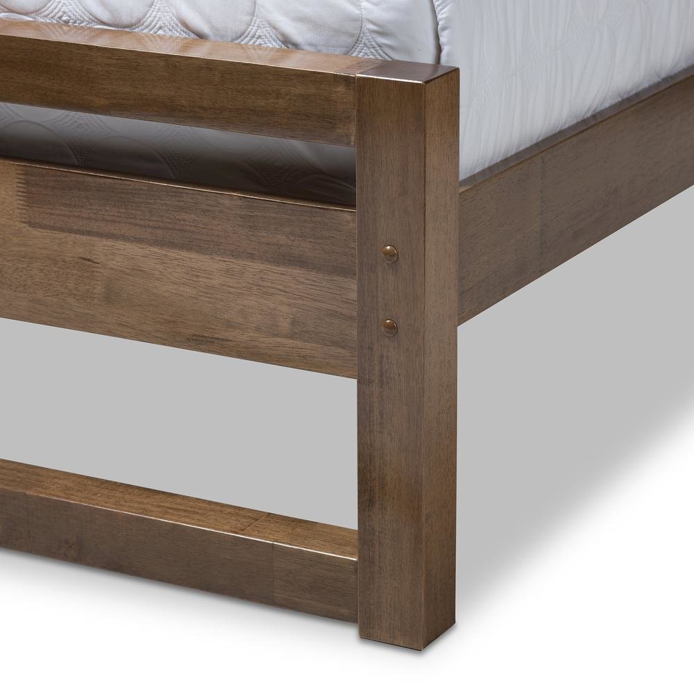 Solid Walnut Wood Open Frame Style King Size Platform Bed. Picture 13