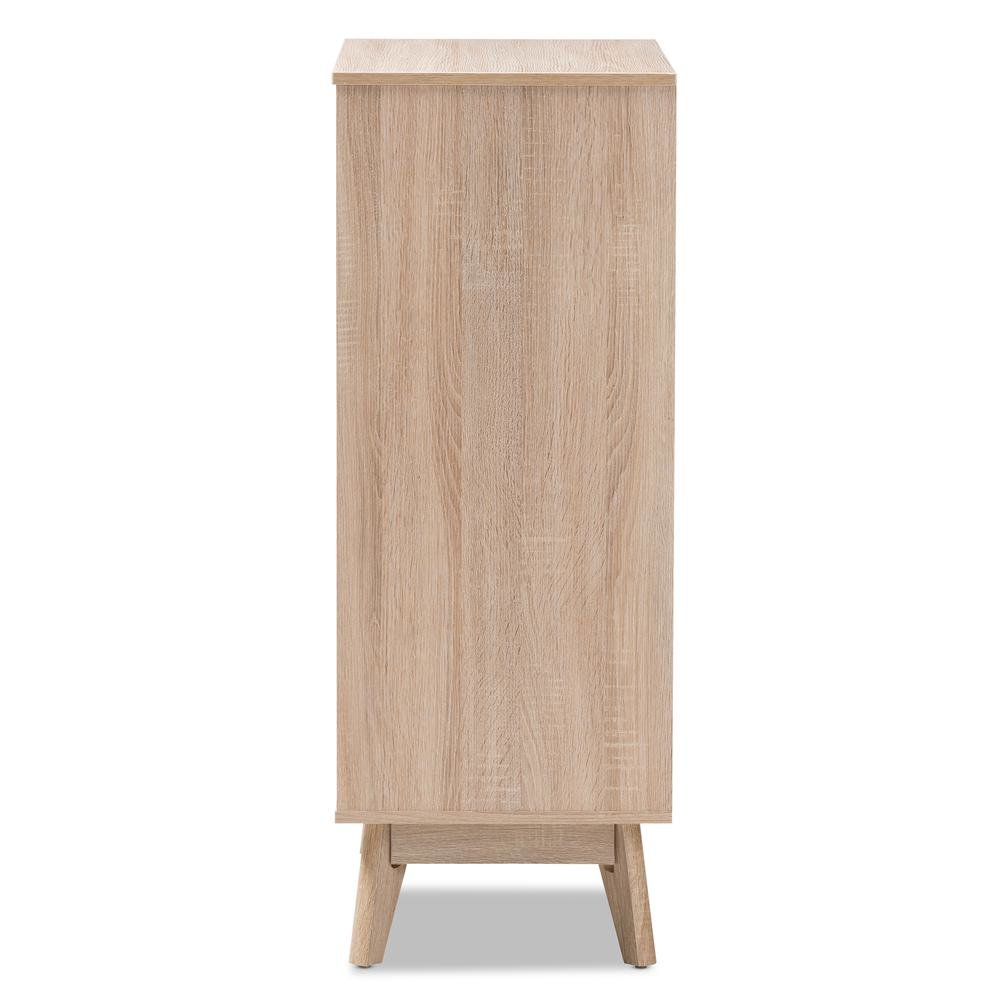 Baxton Studio Fella Mid-Century Modern Two-Tone Oak and Grey Wood 5-Drawer Chest. Picture 11