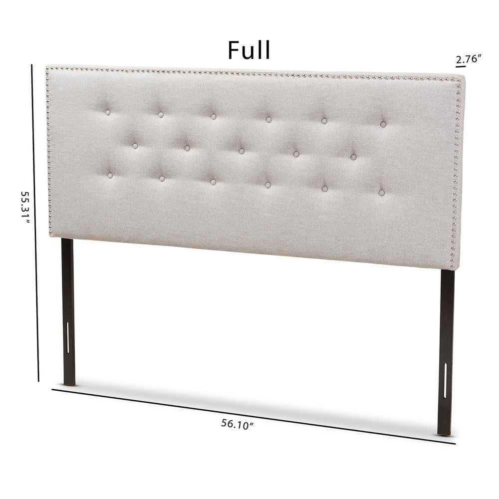 Greyish Beige Fabric Upholstered Full Size Headboard. Picture 12