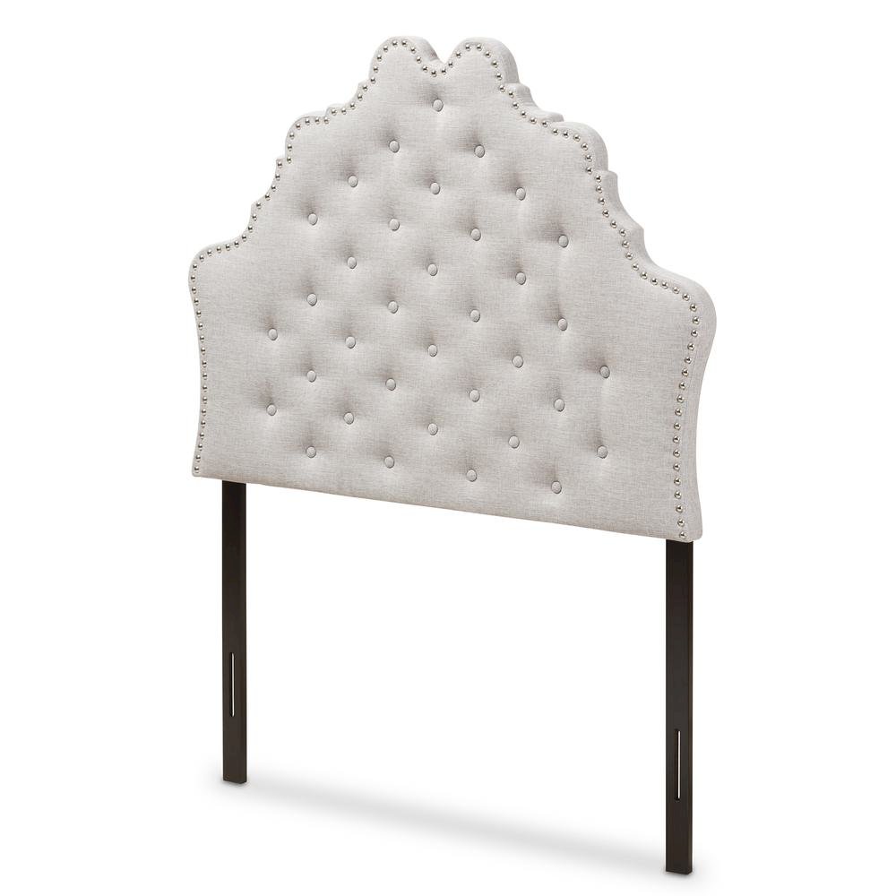 Hilda Modern and Contemporary Greyish Beige Fabric Twin Size Headboard. Picture 7