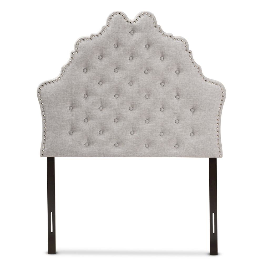 Hilda Modern and Contemporary Greyish Beige Fabric Twin Size Headboard. Picture 8