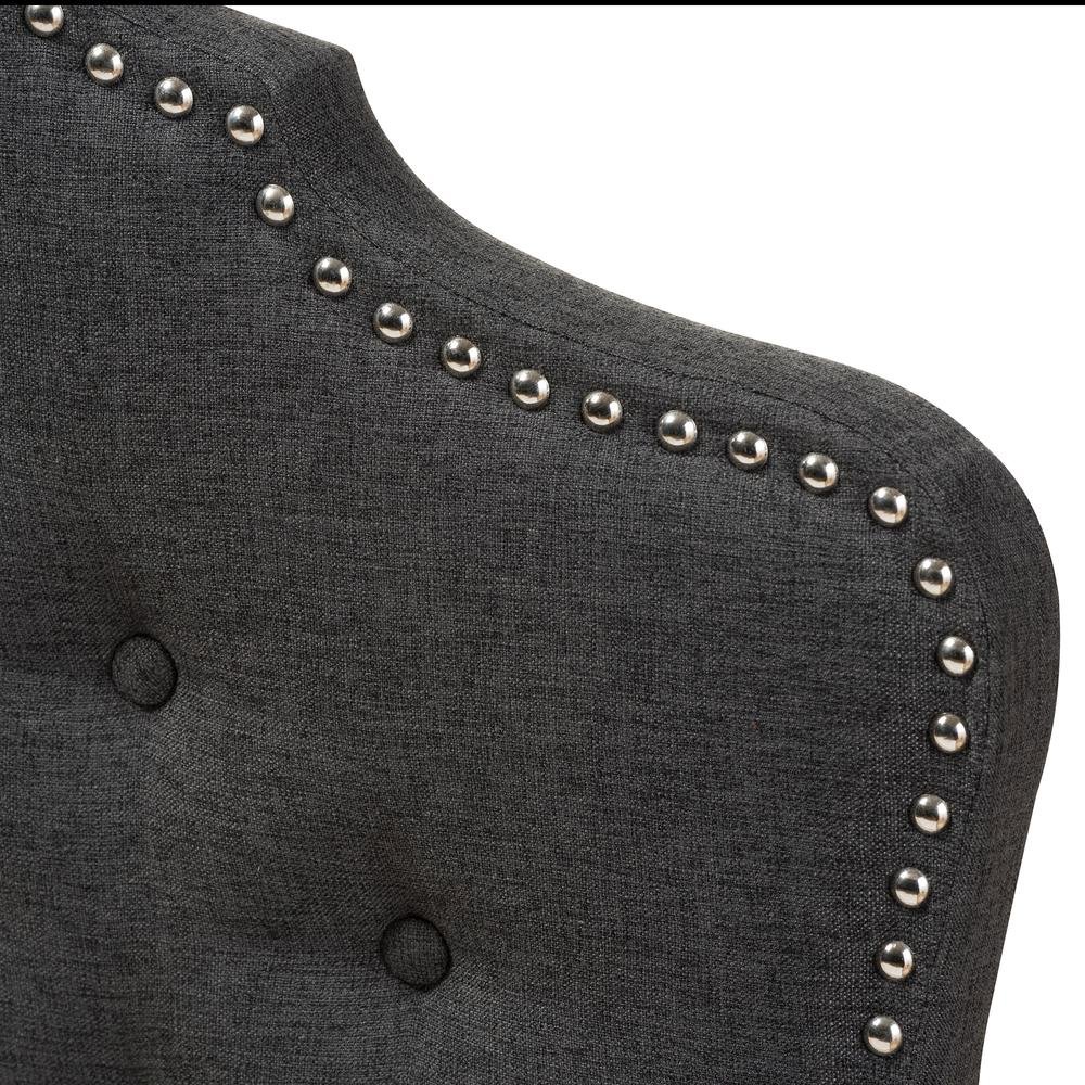 Hilda Modern and Contemporary Dark Grey Fabric Queen Size Headboard. Picture 9