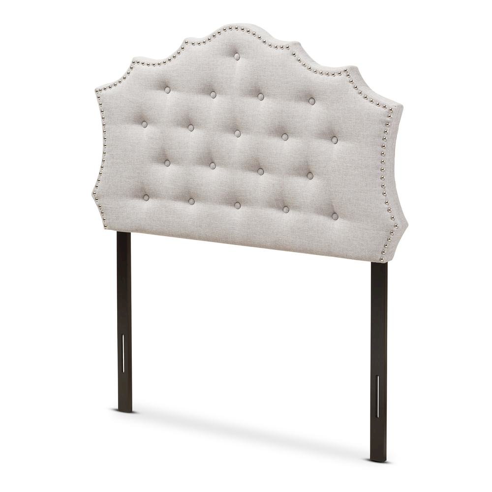 Aurora Modern and Contemporary Greyish Beige Fabric Twin Size Headboard. Picture 7