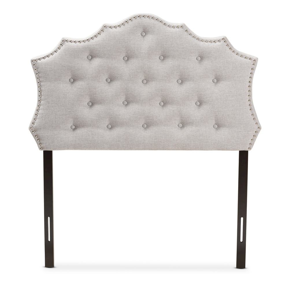 Aurora Modern and Contemporary Greyish Beige Fabric Twin Size Headboard. Picture 8