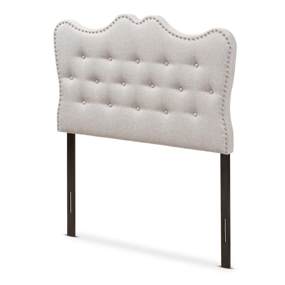 Emma Modern and Contemporary Greyish Beige Fabric Twin Size Headboard. Picture 7