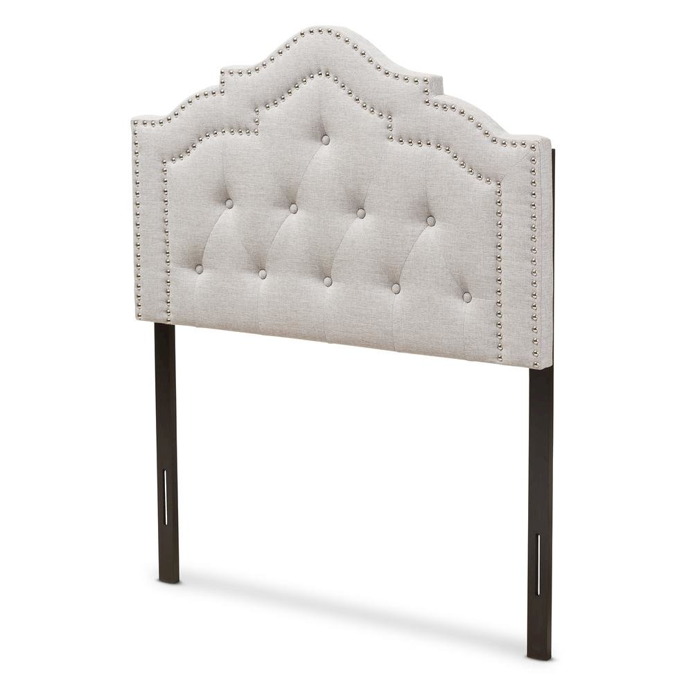 Edith Modern and Contemporary Greyish Beige Fabric Twin Size Headboard. Picture 7