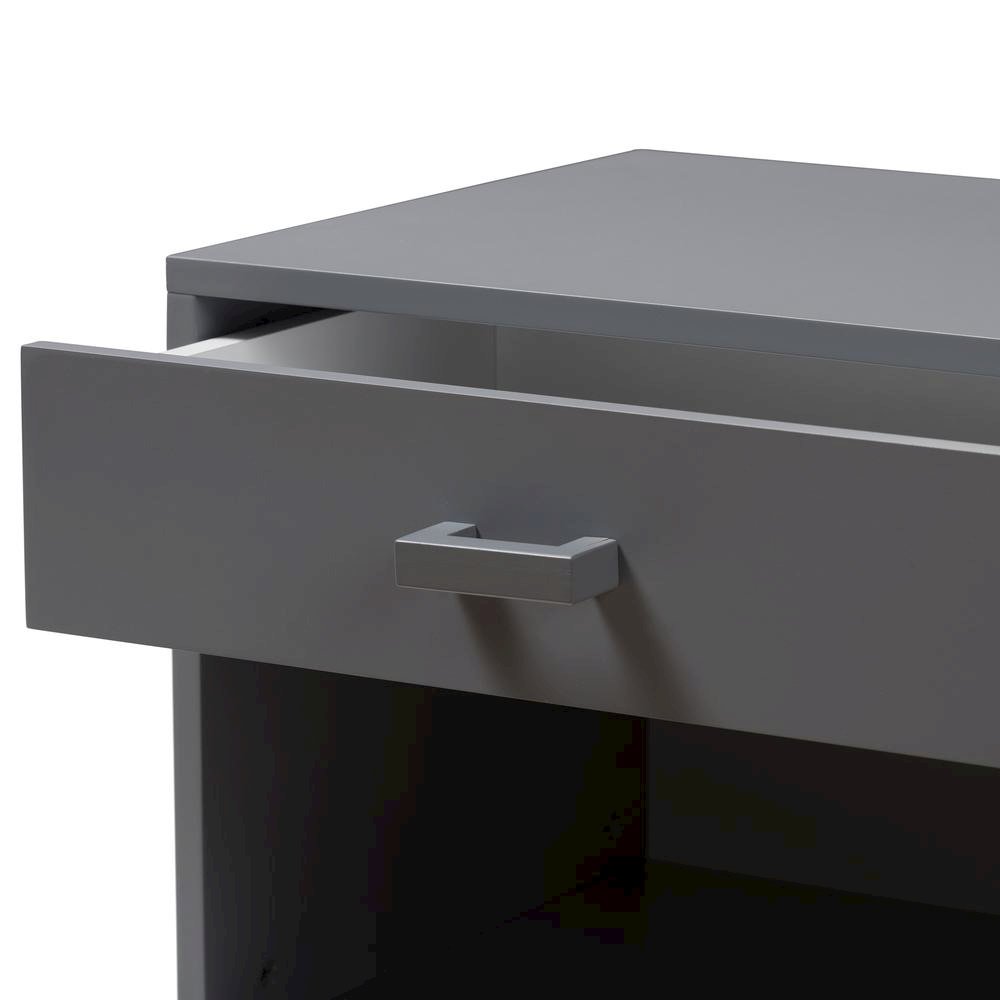 Baxton Studio Deirdre Modern and Contemporary Grey Wood 1-Drawer Nightstand. Picture 16