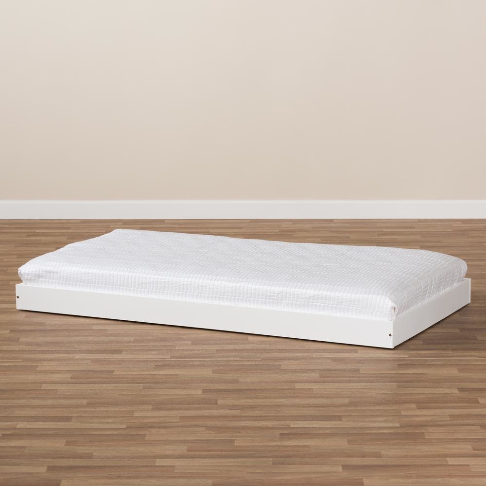 Baxton Studio Payton Modern and Contemporary White-Finished Twin Trundle. Picture 11
