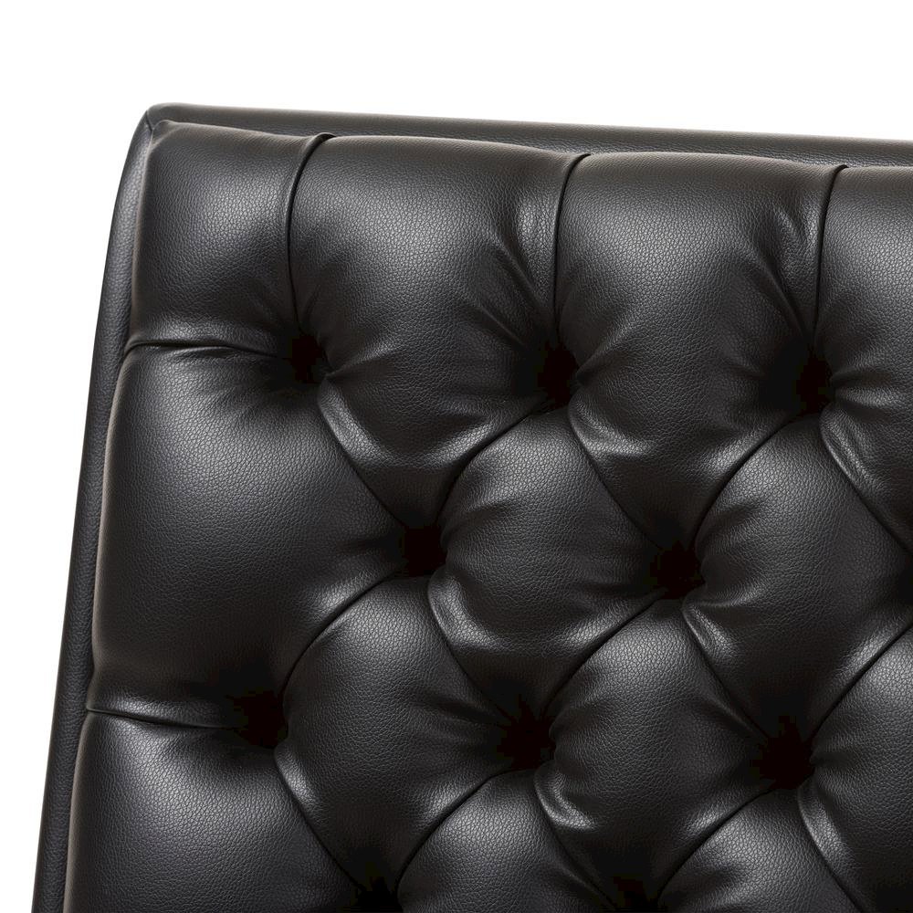 Leather Upholstered Walnut Finished Wood Lounge Chair. Picture 14