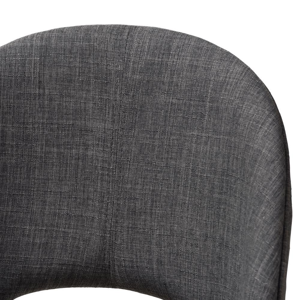 Dark Grey Fabric Upholstered Walnut Finished Wood Dining Chair (Set of 2). Picture 12