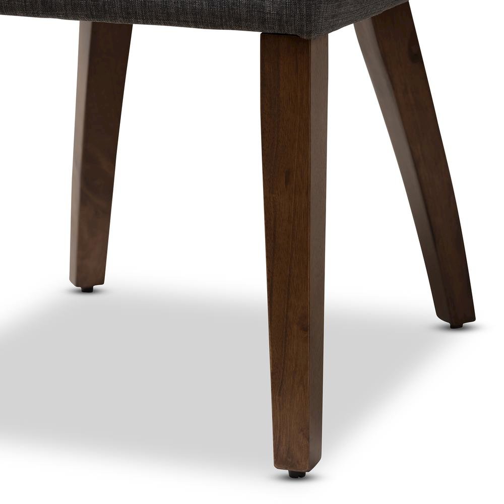 Dark Grey Fabric Upholstered Walnut Finished Wood Dining Chair (Set of 2). Picture 13